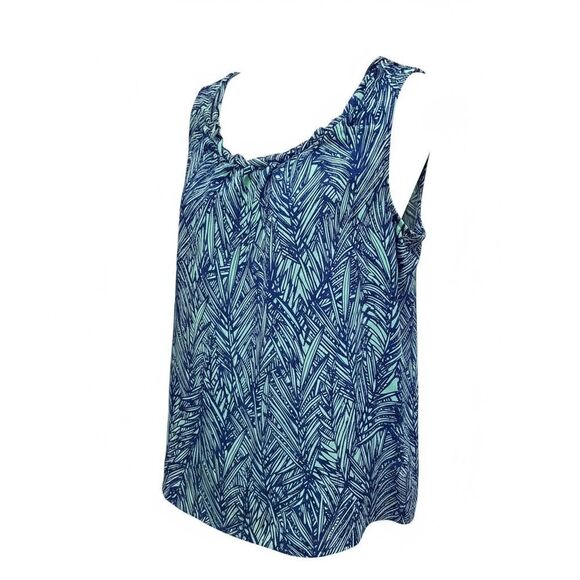 EUC Coldwater Creek Women’s Blue Print Design  Sleeveless Top Blouse - Size M - Picture 2 of 5